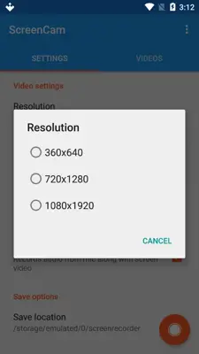 ScreenCam Screen Recorder android App screenshot 2